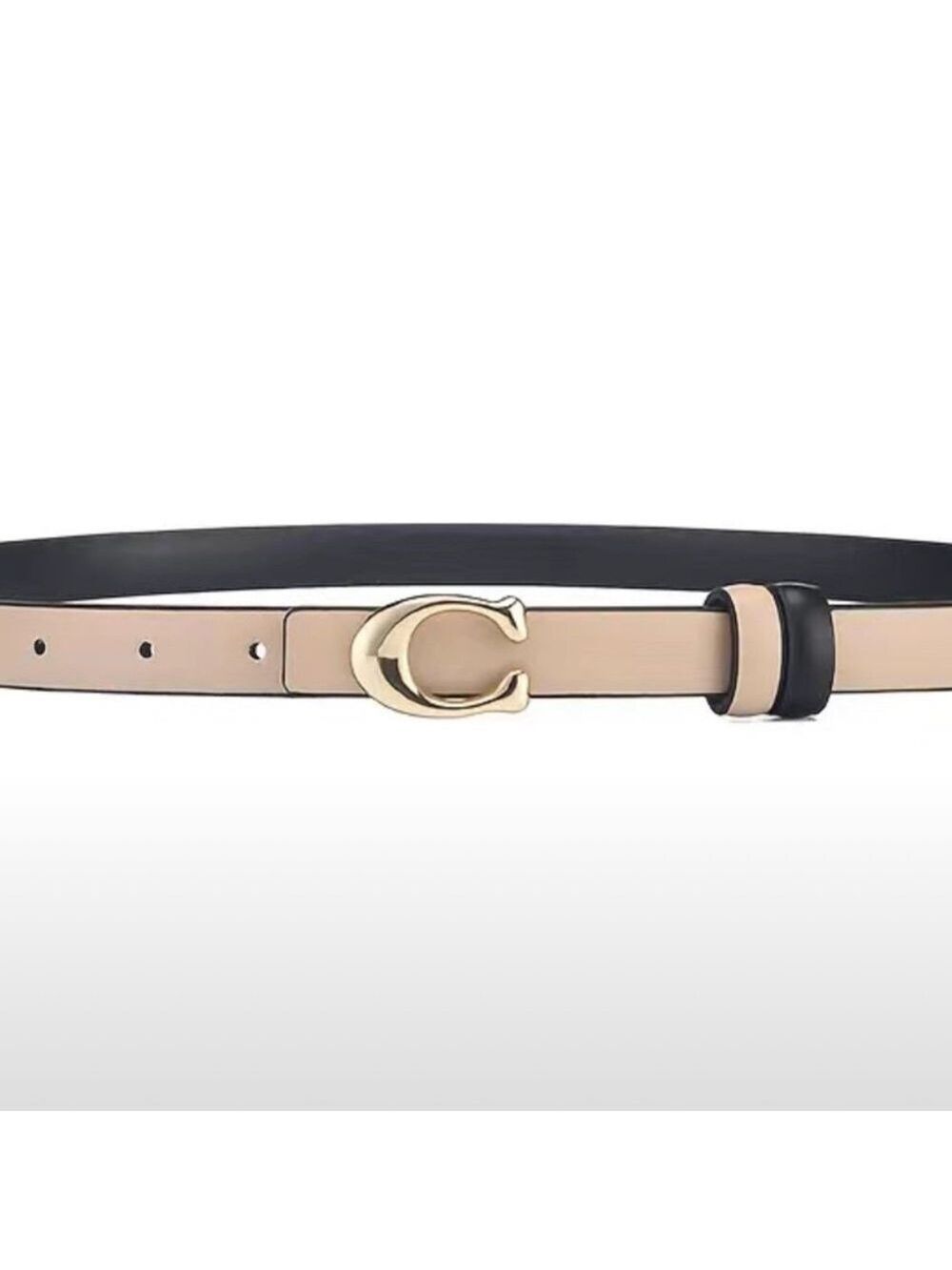 Big letter C classic buckle black belt - Picture 8 of 16